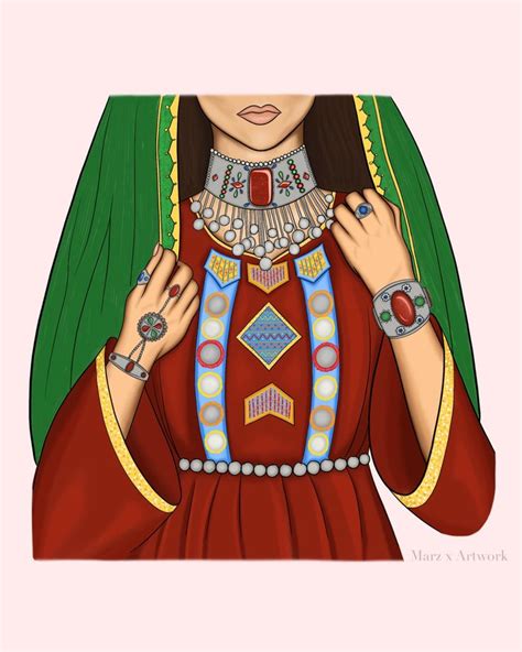 Traditional Afghan Dress Illustration Dress Illustration Afghan Girl