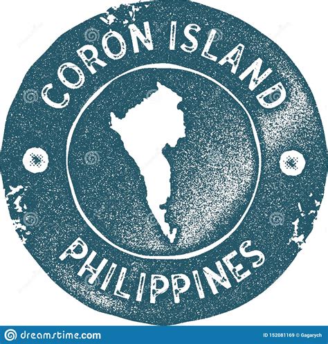 Sello Del Vintage Del Mapa De La Isla De Coron Ilustraci N Del Vector