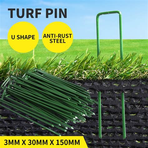 Marlow 50pcs Synthetic Artificial Grass Pins Turf Pegs U Fastening Lawn Weed Mat The Warehouse