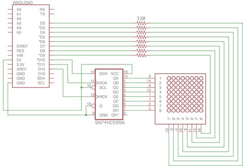 Using a 74HC595 to control a LED Matrix – Arduino Playground – Medium