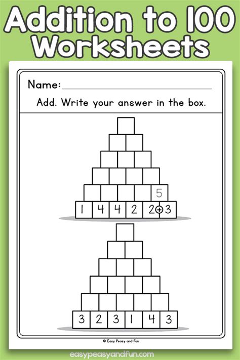 Pyramid Addition Up To 100 Worksheets Easy Peasy And Fun Membership