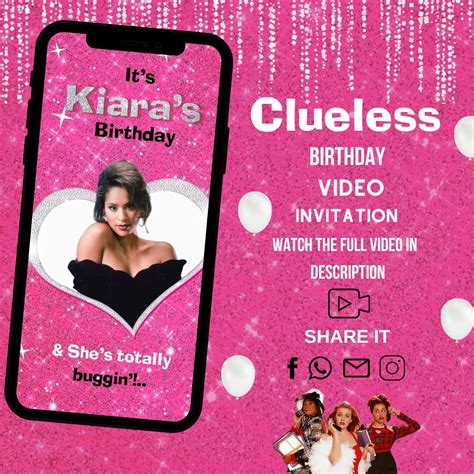 Clueless Birthday Video Invitation Clueless Theme Birthday Party Dig