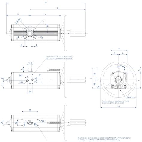 Pneumatic Actuator Double Acting DA With Integrated Handwheel Omal