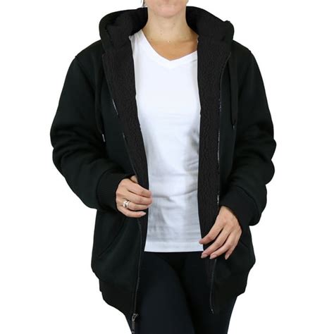 Gbh Women S Loose Fit Oversize Full Zip Sherpa Lined Hoodie Fleece