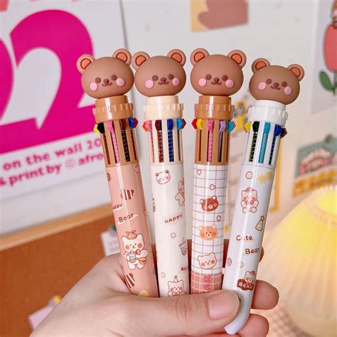 Jual Pulpen 10 Warna Motif Beruang Lucu Karakter BT21 Pena Bolpoin