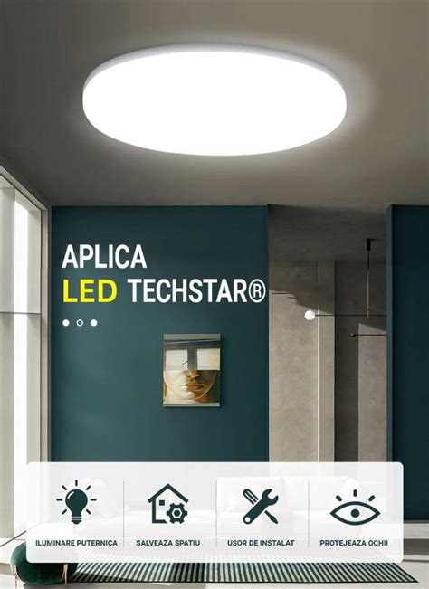 Aplica LED Techstar Light 36W Design Slim Protectie Insecte CRI 80