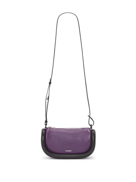 Jw Anderson Bumper Leather Crossbody Bag Purple Farfetch