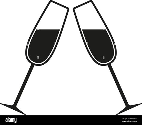 The Clink Glasses Icon Wineglass And Goblet Celebration Symbol Flat Vector Illustration Stock