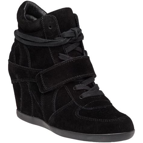 Ash Bowie Black Suede Wedge Sneaker Liked On Polyvore Featuring