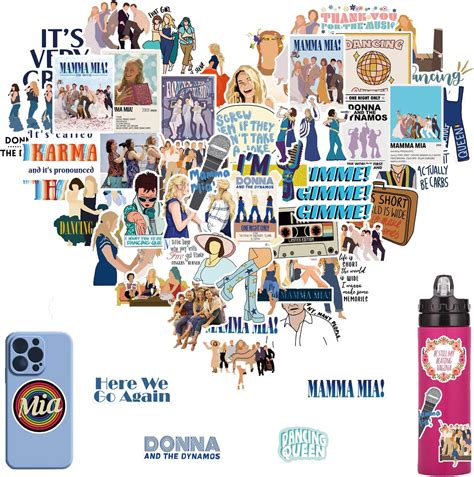 Amazon 50PCS Mamma Mia Stickers Cute Cartoon Funny Mamma Mia