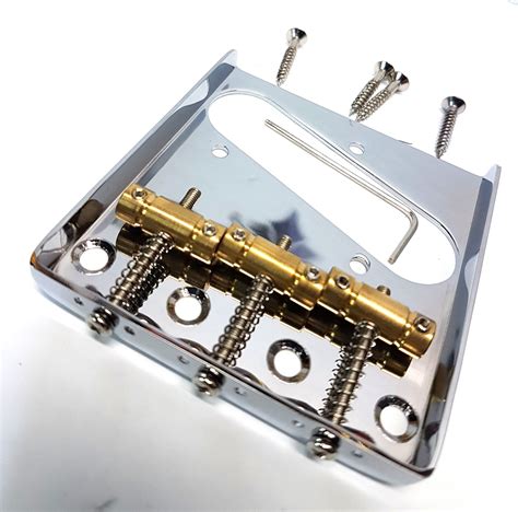 Chrome Tele Vintage Style Bridge Brass Saddles