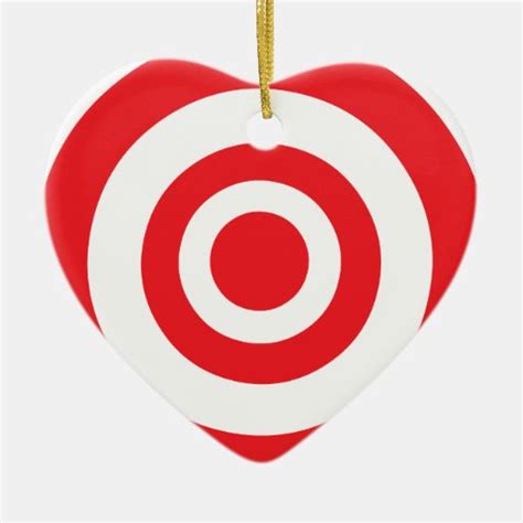 Bullseye Target Ceramic Heart Decoration | Zazzle