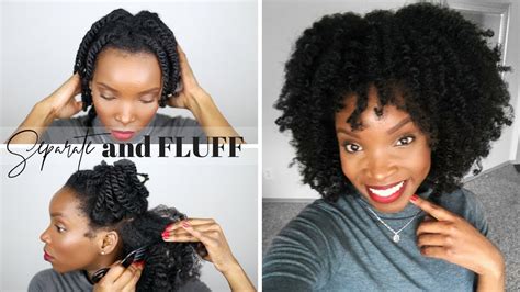 How To Separate And Fluff Natural Hair Two Strand Twist Take Down Youtube