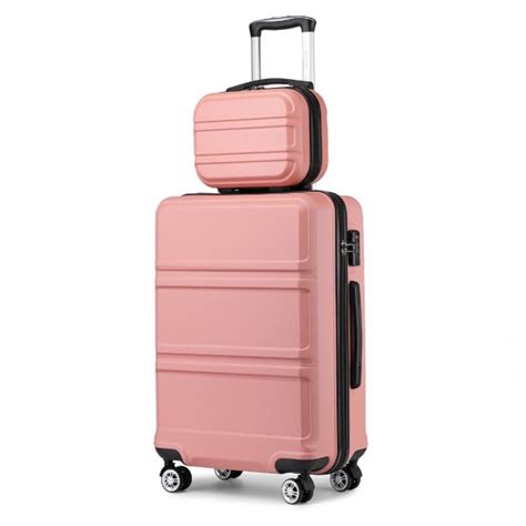 K1871 1L Kono ABS 4 Wheel Suitcase Set With Vanity Case Nude