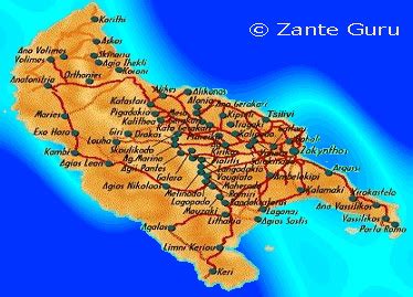 Zante Guru - Zante Zakynthos map