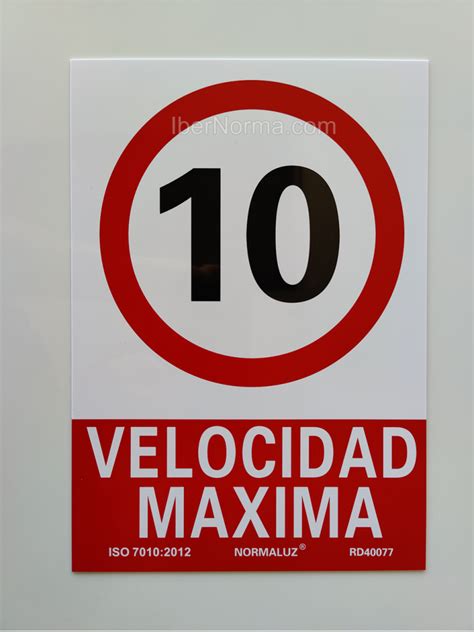 Señal Velocidad máxima 10 km h PVC NMZ Normaluz