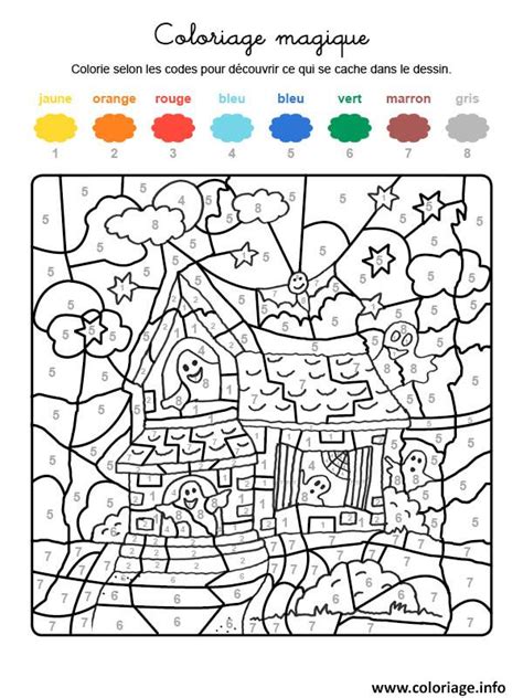 Coloriage Maison Hantee Avec Fantomes Magique Halloween Jecolorie