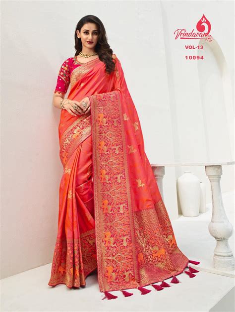 Royal Vrindavan Vol Banarasi Silk Designer Heavy Rich Look Saree