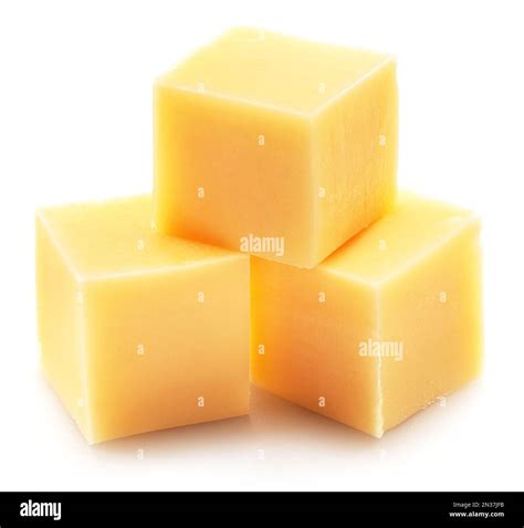 Pyramid Of Cheese Cubes Isolated On White Background Stock Photo Alamy