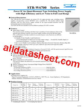 STR-W6753 Datasheet(PDF) - Sanken electric