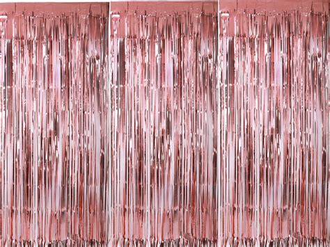 Rose Gold Foil Fringe Curtain Tinsel Curtain For Party Etsy Foil