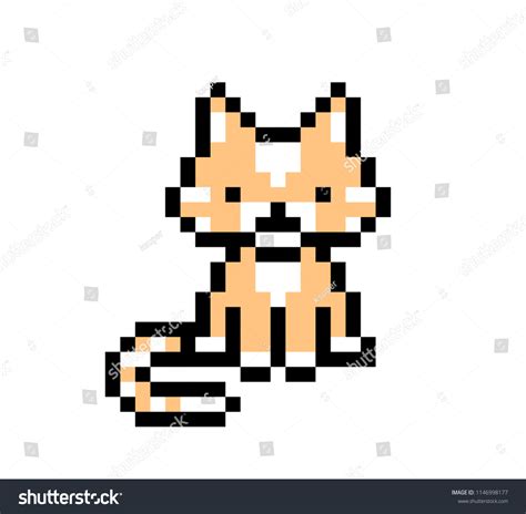 Pixel Art Cat Isolated On White Stock Vector (Royalty Free) 1146998177 | Shutterstock