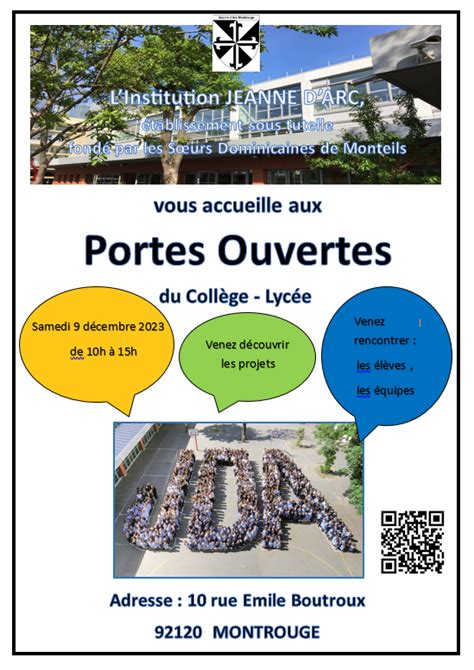 Inscriptions Institution Jeanne D Arc Montrouge Ecole Coll Ge Lyc E