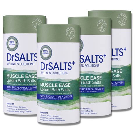 DrSALTS+ Muscle Ease Epsom Salts - Soothing Relief for Strains, Pain