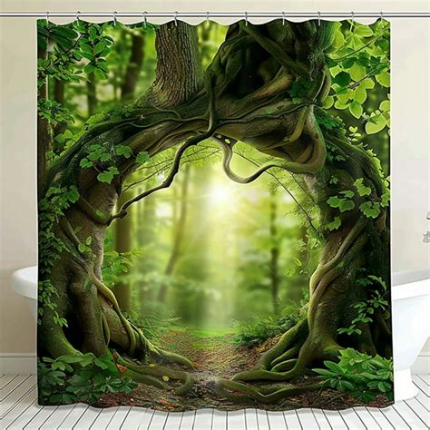 Step Into A Mystical Realm With Our Enchanted Forest Shower Curtain A