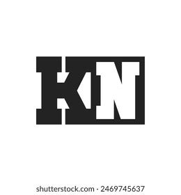 Initial Letter Kn Logo Design Template Stock Vector Royalty Free