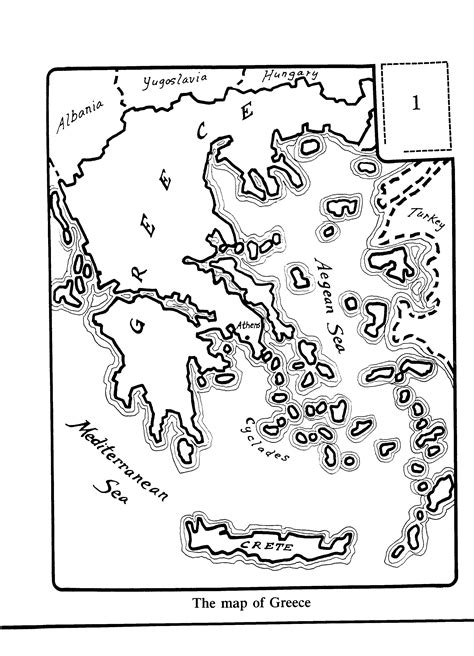 Map Of Greece Coloring Page Coloring Pictures