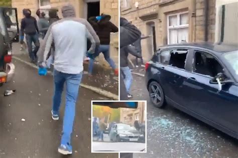 Shocking Moment Masked Gang Armed With Bats Machetes And Axes Storm