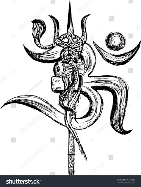 Lord Shiva Sketch, Monochrome Stock Vector 295758386 : Shutterstock