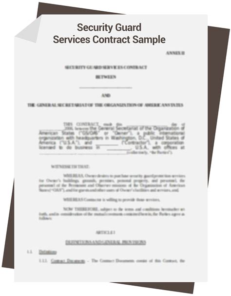 Security Guard Contract Templates