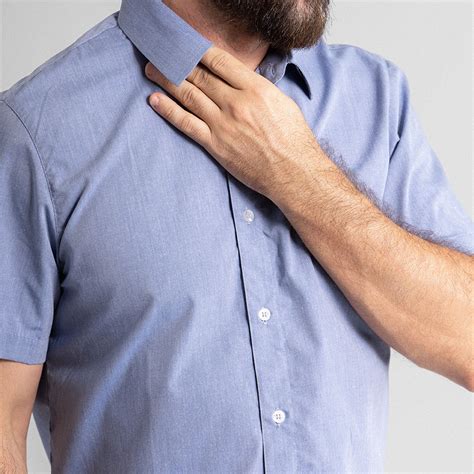 Camisa Social Mescla Azul Masculina Manga Curta Lasfer Store Moda