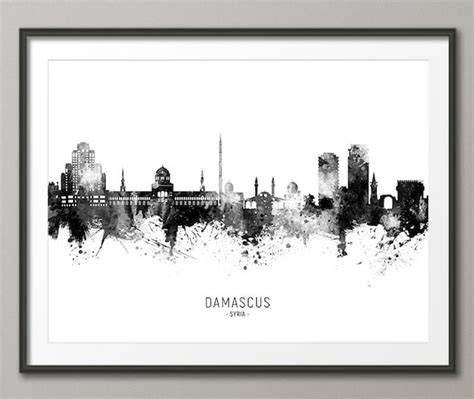 Damascus Skyline Damascus Syria Cityscape Art Print Poster | Etsy