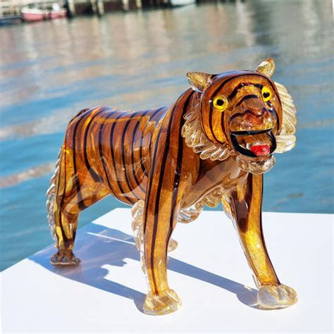 Tiger Malesia Sculpture Original Murano Glass