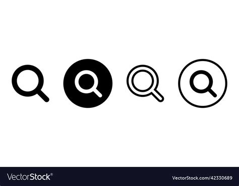 Magnifying glass silhouette icon set Royalty Free Vector