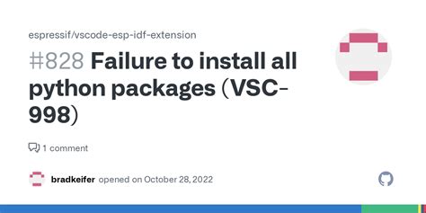 Failure To Install All Python Packages Vsc Issue