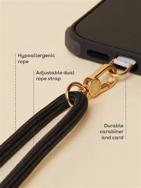 Rope Phone Strap With Card Black Casetify Strap Accessories Diy