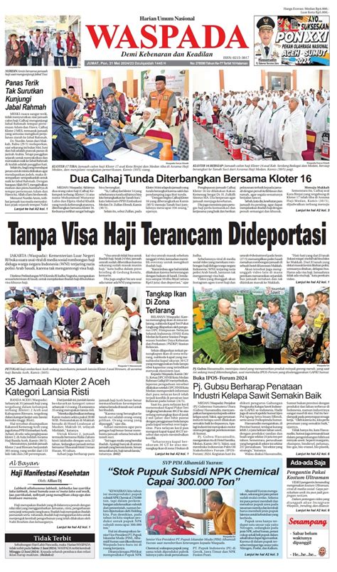 Waspada Jumat Mei Epaper Harian Waspada