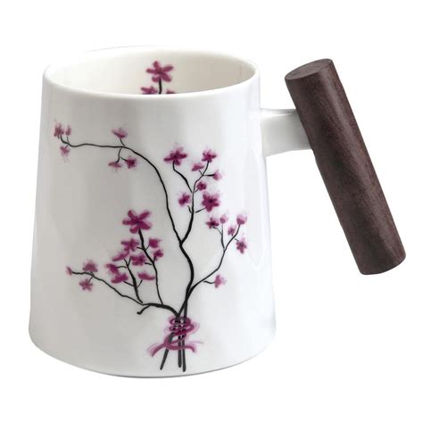 Cherry Blossom Mug With Rosewood Handle Tea Desire