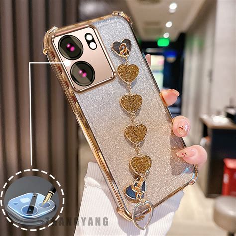 Capa Para Infinix Smart Hot I Flash Anti Queda Galvanizada De Telefone Pulseira De