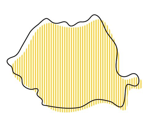 ルーマニアのアイコンの様式化されたシンプルな白地図 プレミアムベクター