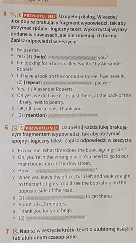 Uzupe Nij Dialog W Ka Dej Luce Dopisz Brakuj Cy Fragment Wypowiedzi