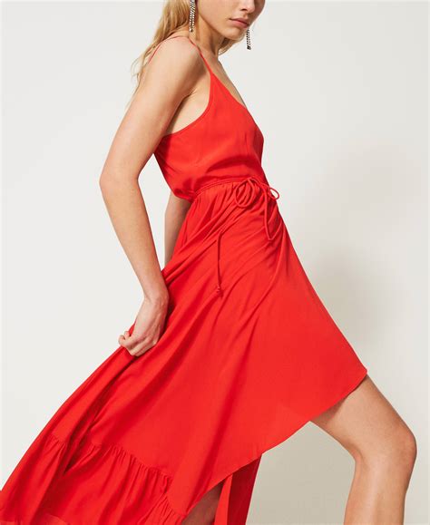 Robe Longue En Soie M Lang E Femme Rouge Twinset Milano