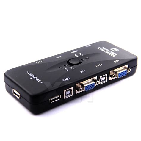 4 Ports USB2.0 KVM Switch Selector VGA Print Auto Switch Moniter Box ...