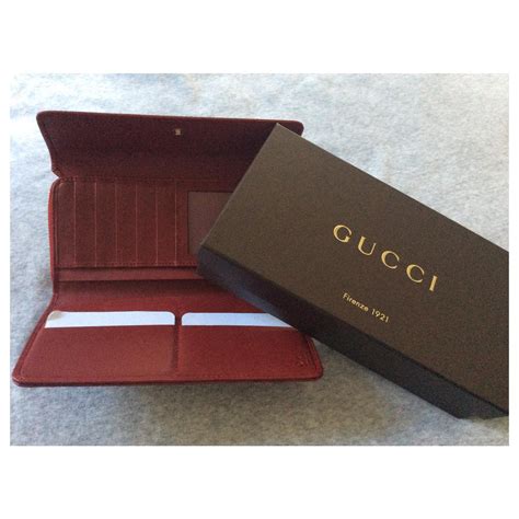 Gucci Portefeuilles Cuir Rouge Ref 157780 Joli Closet