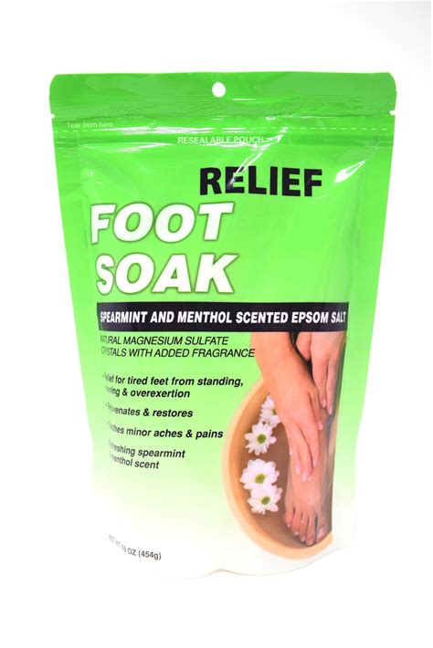 Foot Soak Relief Spearmint And Menthol Scented Epsom Salt 16 Oz Epsom Salt Magnesium Sulfate