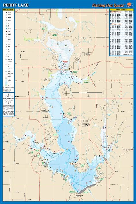 Perry Lake Kansas Waterproof Map Fishing Hot Spots Lakes Online Store